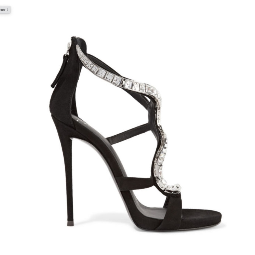 Giuseppe Zanotti Alien Black Crystal Sandal Size US9 / IT39 - Picture 9 of 16